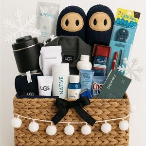 Men’s UGG Luxury Gift Basket |Winter Self-Care Set |Grooming,Slippers,Body Care